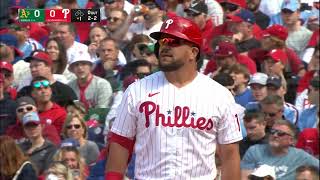 LEADOFF SMASH for SCHWARBER Kyle Schwarber launches leadoff HR in Phillies debut [upl. by Ailssa14]