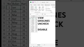 GRIDLINES shorts microsoftexcel [upl. by Cowie]