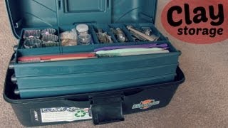 My Polymer Clay Storage  Toolbox  SoCraftastic [upl. by Callean]