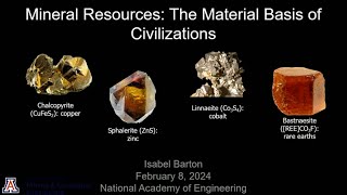 Isabel Barton quotMineral Resources The Material Basis of Civilizationsquot [upl. by Shurwood]