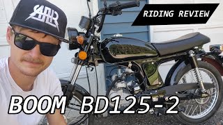 2021 BOOM BD1252 125cc Motorcycle Riding Review [upl. by Yennep]