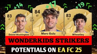 FIFA 25 WONDERKIDS STRIKERS POTENTIALS RATINGS ON EA FC 25 [upl. by Sida674]