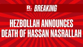 Breaking News Hezbollah Announces Death Of Hassan Nasrallah  Israel  IDF  World News [upl. by Johny]