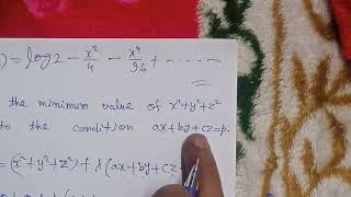 Find the minimum value of x²y²z² subject to the condition axbyczp [upl. by Andert]