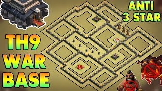 Town Hall 9  TH9  Best War Base 2017  Anti 3 Star  Anti Everything  With Replay Clash Of Clans [upl. by Esirec414]