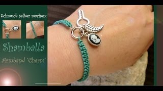 Schmuck selber machen Shamballa ARMBAND  mit Charme [upl. by Eijneb848]