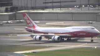 7478 Intercontinental First Flight Landing at Boeing Field [upl. by Dnomso]