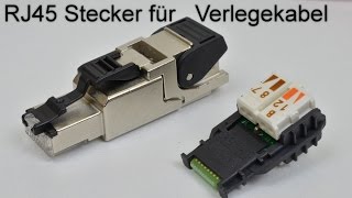 RJ45 Stecker auf Verlegekabel crimpen  aufbringen RJ45 Netzwerkstecker aufbringen [upl. by Olodort]