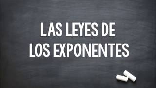 LEYES DE LOS EXPONENTES [upl. by Sauls]