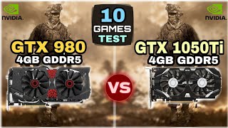 GTX 980 Vs GTX 1050 Ti  10 Games Test  How Big Difference [upl. by Zolner]