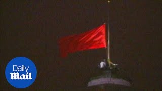 Last Soviet Union hammer and sickle flag is taken down in 1991  Daily Mail [upl. by Aznerol]