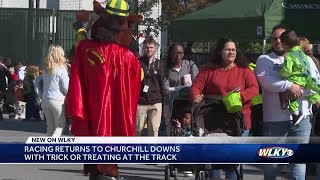 Churchill Downs horse racing returns with trickortreating and fall festivities [upl. by Bencion]