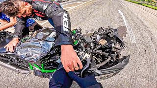 REVELEI O VIDEO DO ACIDENTE DA KAWASAKI H2 [upl. by Derwood]