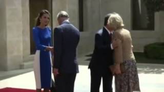 Camilla has to curtsey to Katealike Queen Rania of Jordan [upl. by Eugenides163]