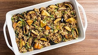 Squash Sticky Rice Stuffing  Genius Kitchen [upl. by Yrelbmik921]