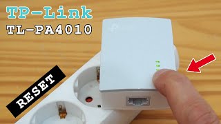 TPLink TLPA4010 powerline socket • Factory reset [upl. by Nicram9]