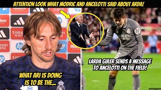 🚨ATTENTION MODRIC EXALTS ARDA GULER AND ANCELOTTI PULLS GULERS EAR [upl. by Arodoet]