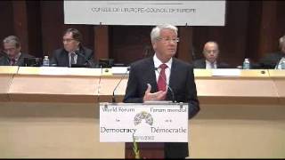 Thorbjørn Jagland quotDemocracy is a guarantor of progress and prosperityquot [upl. by Eniamert]