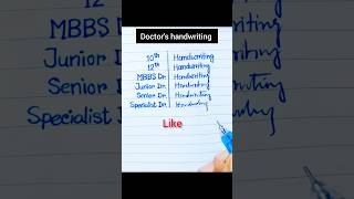 Doctors handwriting in English handwriting shortsfeed shorts [upl. by Warms]