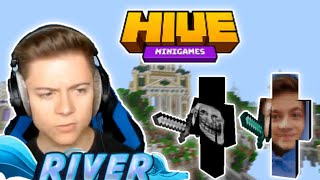 HACKERS hunt down and DESTROY Riverrain123 in Hive Skywars [upl. by Ihtak]