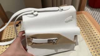 DDMode Hermes UAE Kelly Desordre 20CM Bag Epsom 01 White Silver Hardware [upl. by Eerac]