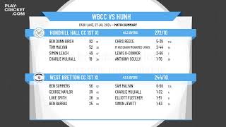 West Bretton CC 1st XI v Hundhill Hall CC 1st XI [upl. by Sumner211]