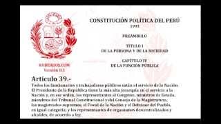 Titulo I Capitulo IV  Constitucion Politica del Peru [upl. by Scoville354]