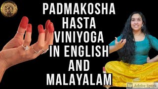 Padmakosha Hasta Viniyogam  AsamyuktaHasta  Bharatanatyam  Meanings English amp Malayalam [upl. by Dlawso]