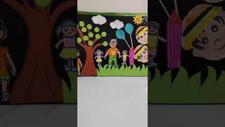 Children day bulletin board ideas children paper paper craft art pls subscribe to my channel 🙏 [upl. by Aicat]