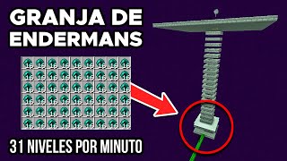 GRANJA de ENDERMANS y XP con CAÍDA Fácil  Tutorial Minecraft Java 120 [upl. by Cleopatra]