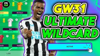 FPL GW31 ultimate KNEEJERK Wildcard  Fantasy Premier League 202324 [upl. by Dracir]