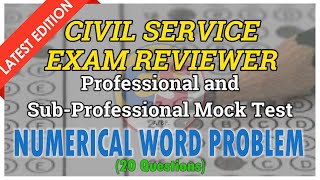 NUMERICAL WORD PROBLEM MOCK TEST  CIVIL SERVICE EXAM REVIEWER Professional amp SubProfessional 2025 [upl. by Dippold69]