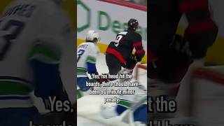 Quinn Hughes game misconduct vs Ottawa nhl sportsnet canucks shorts [upl. by Narahs878]