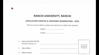 PhD ENTRANCE TEST202425 RANCHI UNIVERSITYphd reseach eduation bsskkeonjhar [upl. by Aurie153]