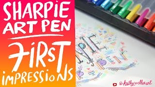 FIRST IMPRESSIONS SHARPIE ART PEN vs SHARPIE PEN and LEFTY ART PROBLEMS  Kathy Weller Art [upl. by Danelle]