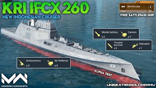 Modern Warships  KRI IFCX 260  New Indonesian Ship  Gameplay  Free BP Ship  Alpha Test  MW [upl. by Duke]