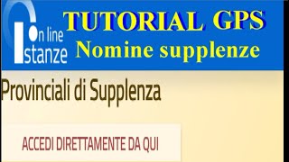 TUTORIAL GPS NOMINE SUPPLENZE [upl. by Asit]