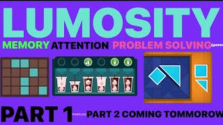 LUMOSITY MEMORY ATTENTION AND PROBLEM SOLVING GAMES PART 1 part 2 coming tmrw hopefully [upl. by Dickenson]