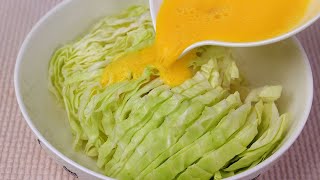 Pour 3 eggs into the cabbage tastes better than pizza Quick simple and delicious [upl. by Vallery]