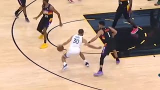 Steph with that Harden double stepback and just like the original that is indeed an uncalled travel [upl. by Nitsoj]