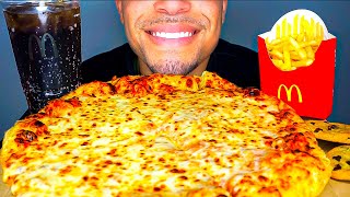 PIZZA HUT MCDONALDS CHEESIEST PIZZA FRIES COOKIES SODA MUKBANG NO TALKING [upl. by Freyah]