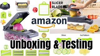 12 in 1 Vegetable Chopper Slicer and Dicer TESTING  Vegetable Chopper Amazon buy NUR SHOPPY [upl. by Audras]