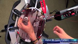 How to String the Victor 80 Holes Pattern  Badminton Stringing [upl. by Yendys626]