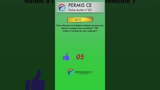 Permis CE  Fiche écrite 03 question 08 quiz [upl. by Sonitnatsnok]