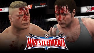 Brock Lesnar vs Dean Ambrose  Wrestlemania 32 Street Fight [upl. by Sabas]