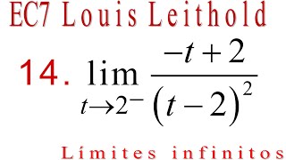 LÍMITES INFINITOS EC7 Leithold 1714 👍👀😺 [upl. by Dnomde]