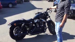 2016 Harley Davidson 48 Stock Exhaust Pipes vs VanceampHines Twin slash [upl. by Dimah640]