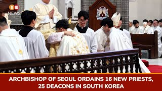 Archbishop of Seoul ordains 16 new priests 25 deacons in South Korea  SW NEWS  Short News [upl. by Punke981]