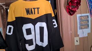 PITTSBURGH STEELERS 1967 MITCHELL AND NESS THROWBACK FOOTBALL JERSEY tj watt [upl. by Bond]