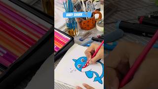 Cartoon Baby shark🦈shortsfeed baby babyshark art cute colors bts btsedits easy tutorial [upl. by Albright849]